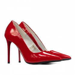 Women stylish, elegant shoes 1289 patent red