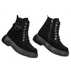 Women boots 3372 black velour