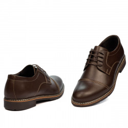 Men stylish, elegant, casual shoes 756-1 brown 01