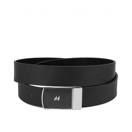 Men belt 62b bicolored black+black mat