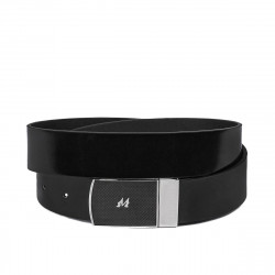 Men belt 62b bicolored black+black mat