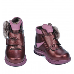 Small children boots 104c bordo pearl combined