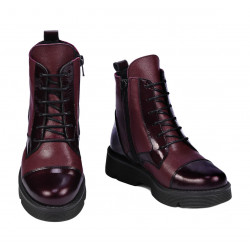 Children boots 3029 patent bordo combined