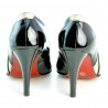 Women stylish, elegant shoes 1218 patent black+beige