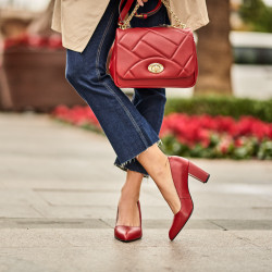 Women stylish, elegant shoes 1278 red lifestyle
