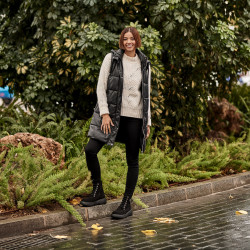 Women boots 3372 black velour lifestyle