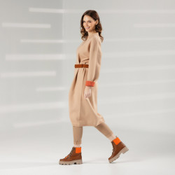 Women boots 3373 brown combined lifestyle