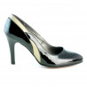 Women stylish, elegant shoes 1218 patent black+beige