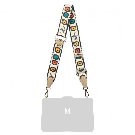 Curea de umar (chinga) 101g multicolor+beige