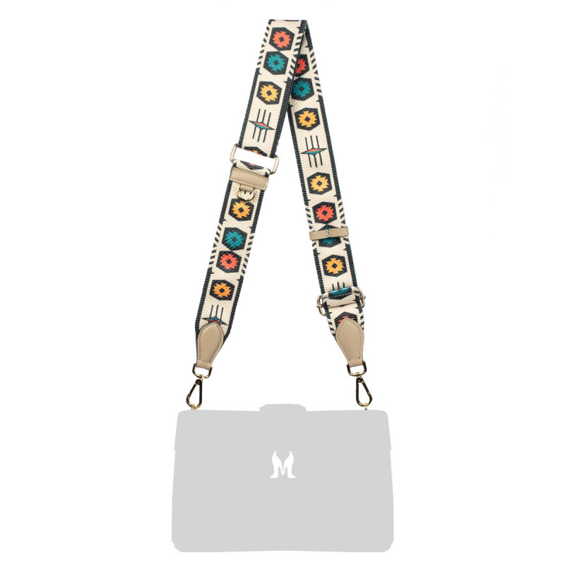 Curea de umar (chinga) 101g multicolor+beige