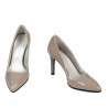 Women stylish, elegant shoes 1276 patent cappuccino