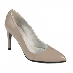 Women stylish, elegant shoes 1276 patent cappuccino