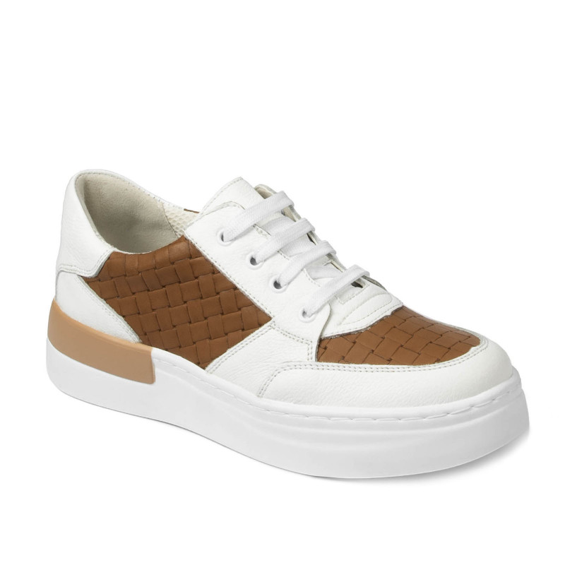 Women sport shoes 6059 white+camel