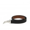 Women belt 22m bicolored biz black+brown