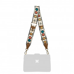 Curea de umar (chinga) 101g multicolor+brown cognac