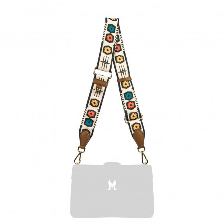 Curea de umar (chinga) 101g multicolor+brown cognac