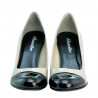 Women stylish, elegant shoes 1213 patent beige+black