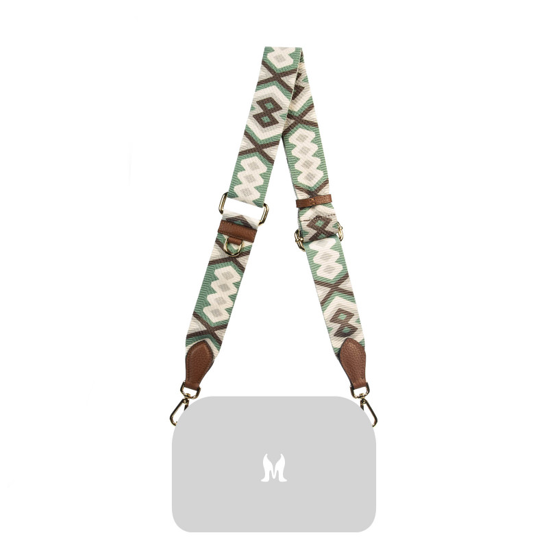 Curea de umar (chinga) 104g multicolor+brown cognac