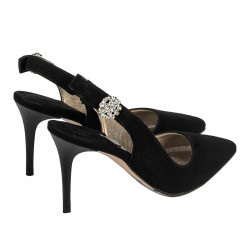 Women sandals 1295 black antilopa