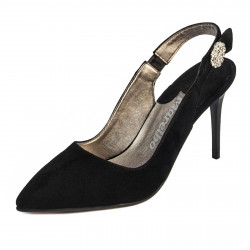 Women sandals 1295 black antilopa