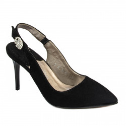 Women sandals 1295 black antilopa