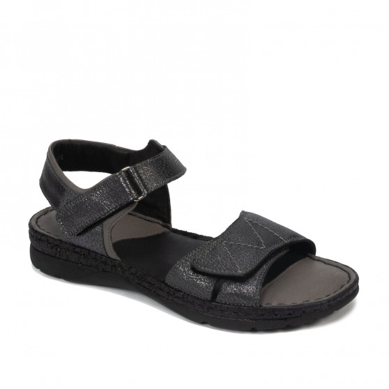 Women sandals 5090 black metalizat combined