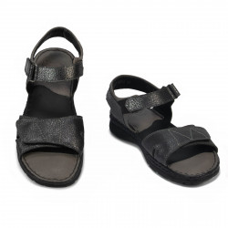 Women sandals 5090 black metalizat combined