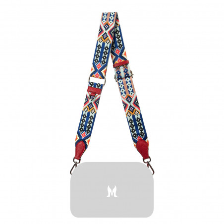 Curea de umar (chinga) 105g multicolor+red safiano