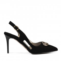 Women sandals 1294 black antilopa