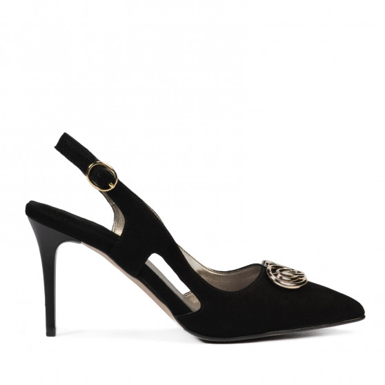 Women sandals 1294 black antilopa