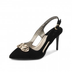 Women sandals 1294 black antilopa