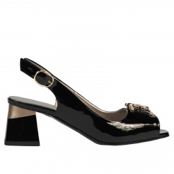 Women sandals 1297 patent black