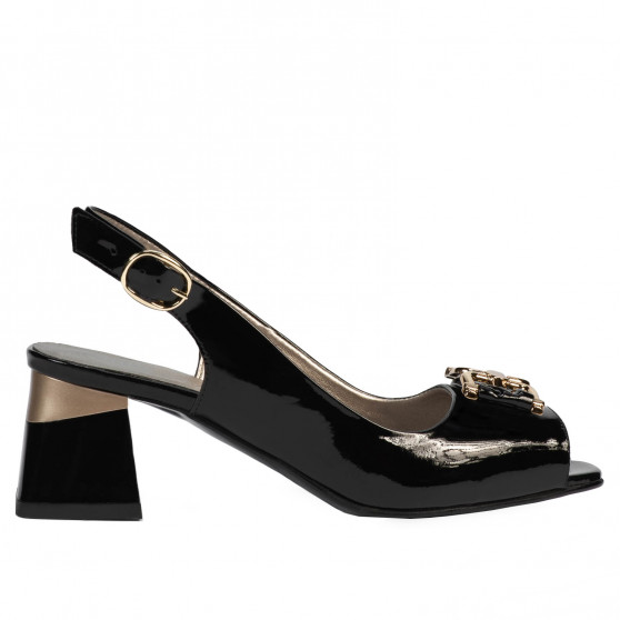 Women sandals 1297 patent black