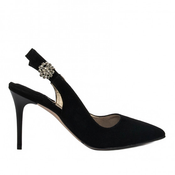 Women sandals 1295 black antilopa