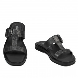 Women sandals 5091 black metalizat
