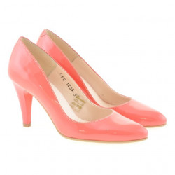 Women stylish, elegant shoes 1234 patent red coral