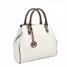 Women hand bag 002g white+brown