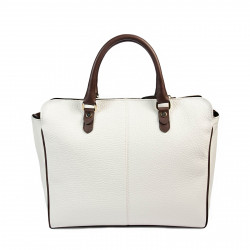 Women hand bag 002g white+brown
