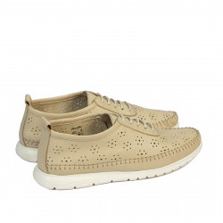 Women loafers, moccasins 6061 beige