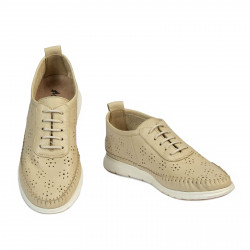 Women loafers, moccasins 6061 beige
