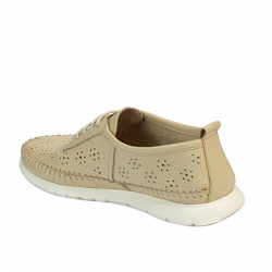 Women loafers, moccasins 6061 beige
