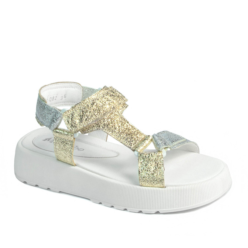 Women sandals 5082 silver+golden