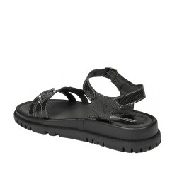Women sandals 5096 black metalizat