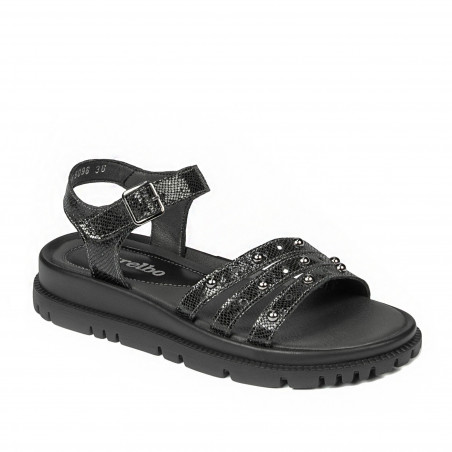 Women sandals 5096 black metalizat