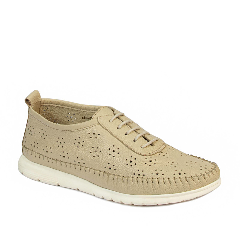 Women loafers, moccasins 6061 beige