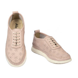 Women loafers, moccasins 6061 pudra