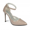 Women stylish, elegant shoes 1296 patent cappuccino