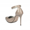 Women stylish, elegant shoes 1296 patent cappuccino