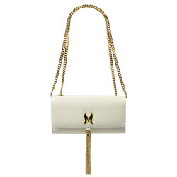 Women shoulder bag 008g beige latte caviar