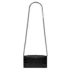 Women shoulder bag 008g croco patent black